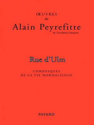 cover image of Rue d'Ulm